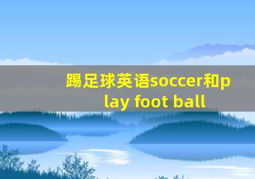 踢足球英语soccer和play foot ball